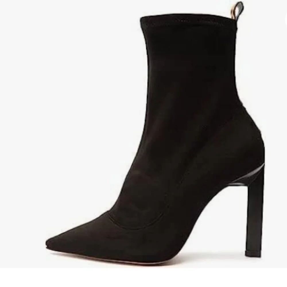 SCHUTZ Benine Suede Bootie Black Leopard Stripe Back Size 9 NWT